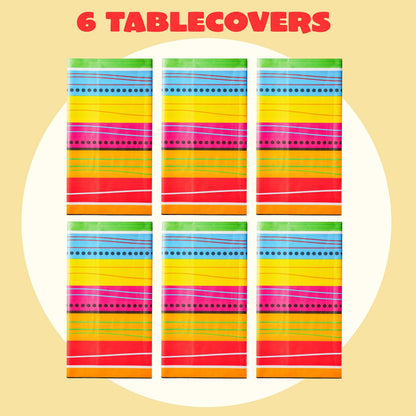 Cinco De Mayo Multicolor Plastic Tablecover, 6 Pack