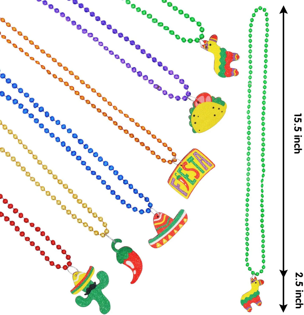 12-Pack Cinco de Mayo Fiesta Bead Necklaces