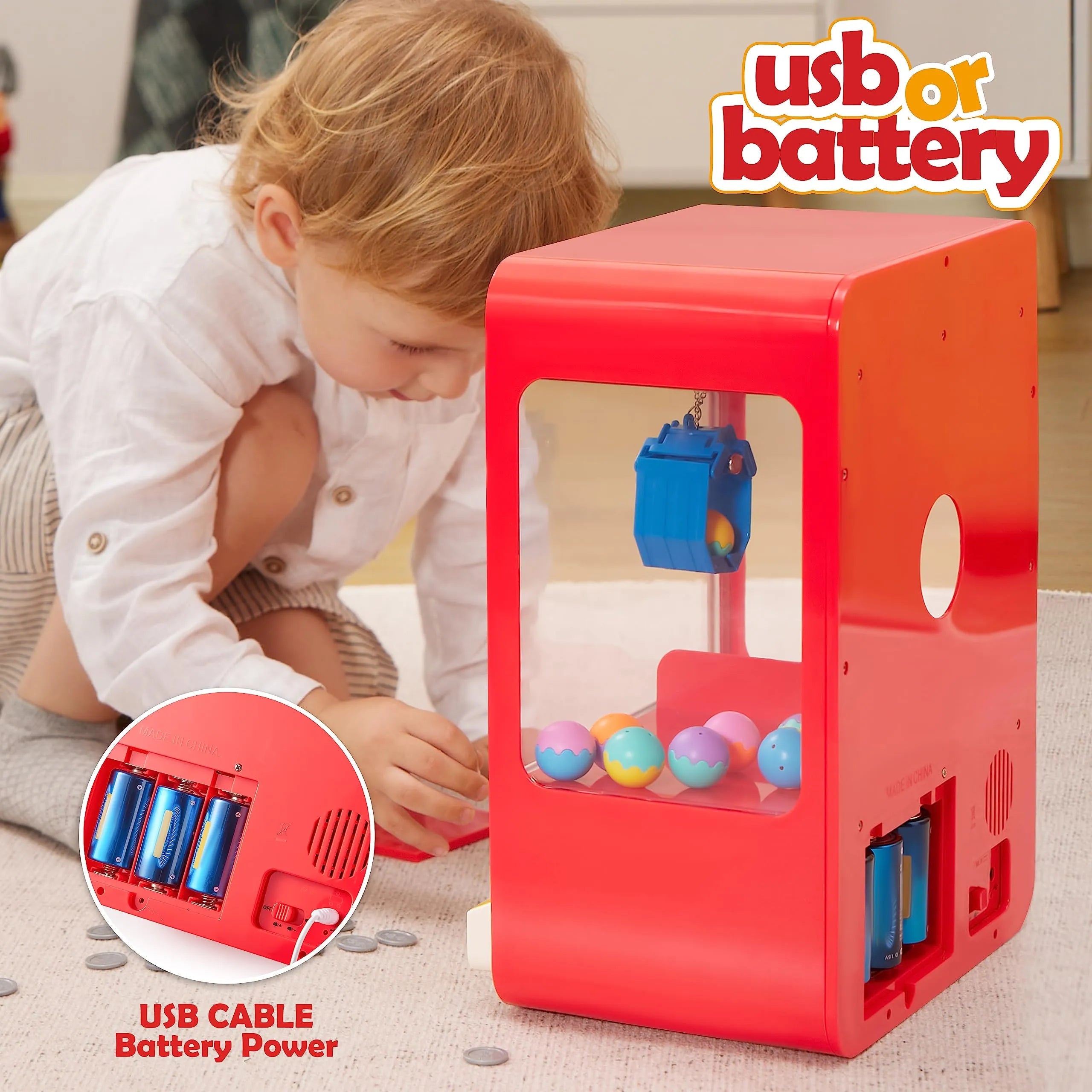 Claw Machine Arcade Toy with LED Light & Adjustable Sound