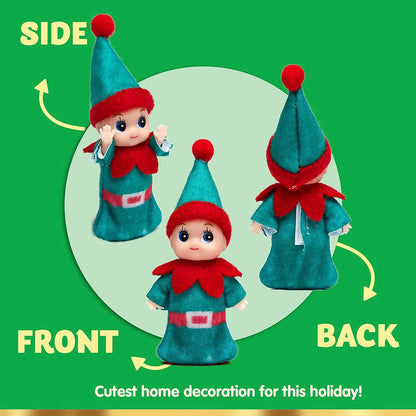 3-Pack Colorful Vinyl Face Plush Dolls for Christmas