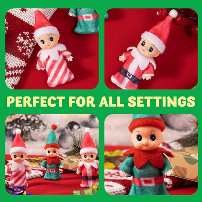 3-Pack Colorful Vinyl Face Plush Dolls for Christmas