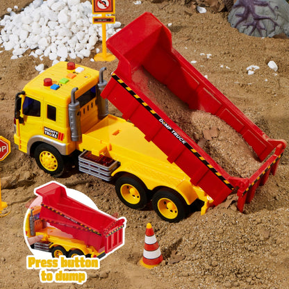 Construction Site Play Set with Excavator, Dump Truck, and Loader