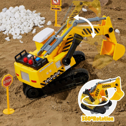 Construction Site Play Set with Excavator, Dump Truck, and Loader
