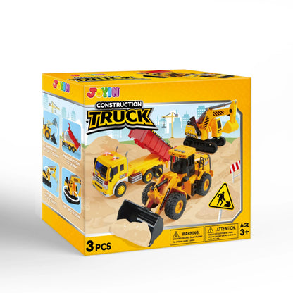 Construction Site Play Set with Excavator, Dump Truck, and Loader