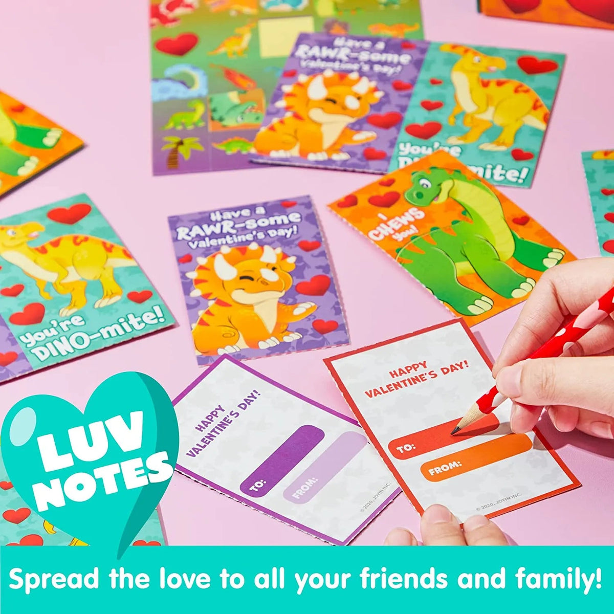 Dinosaur Valentine's Day Mailbox and Cards Set