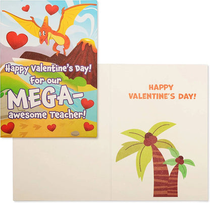 Dinosaur Valentine's Day Mailbox and Cards Set