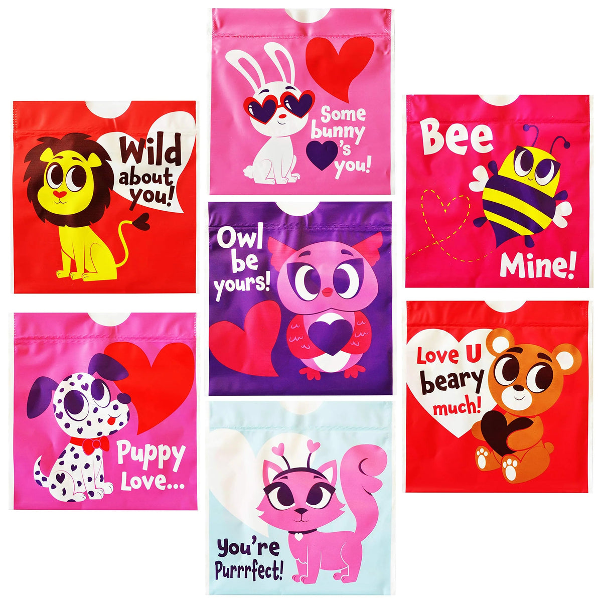 72-Piece Valentine's Day Drawstring Candy Bags
