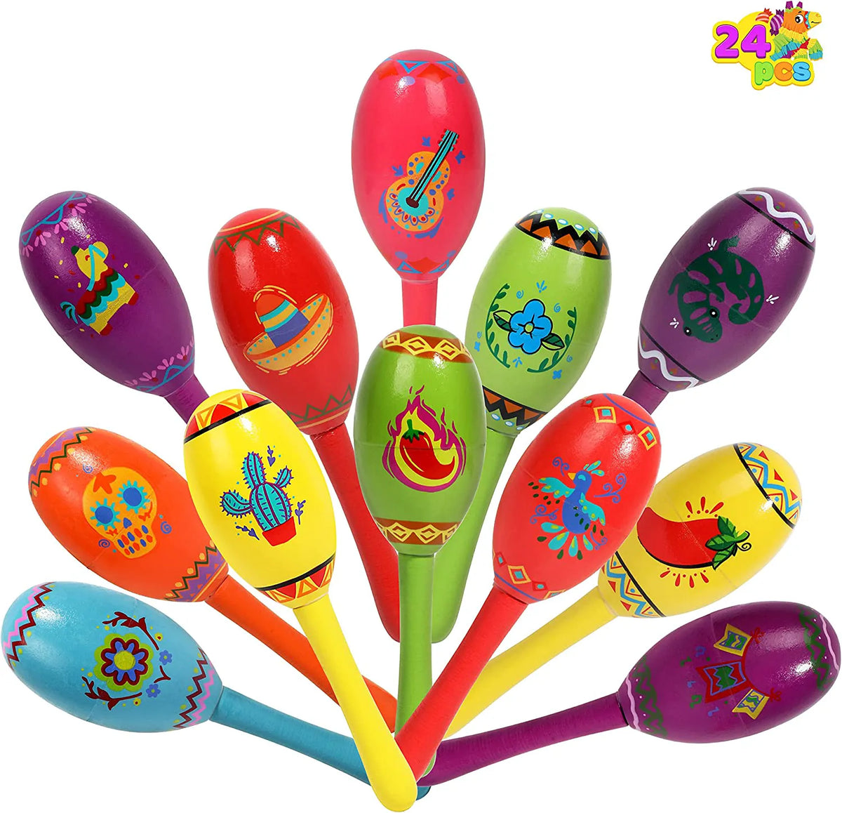Fiesta Wooden Maracas (24 Pack)