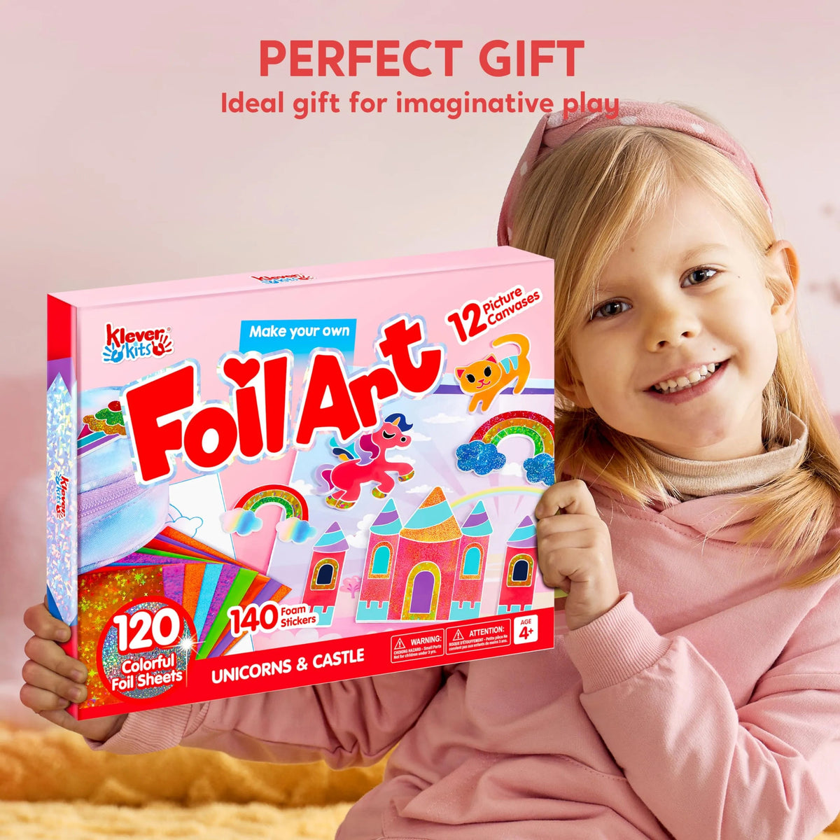 Foil Art Kit for Kids with Foam Stickers - Creative Travel Toys & Birthday Gifts