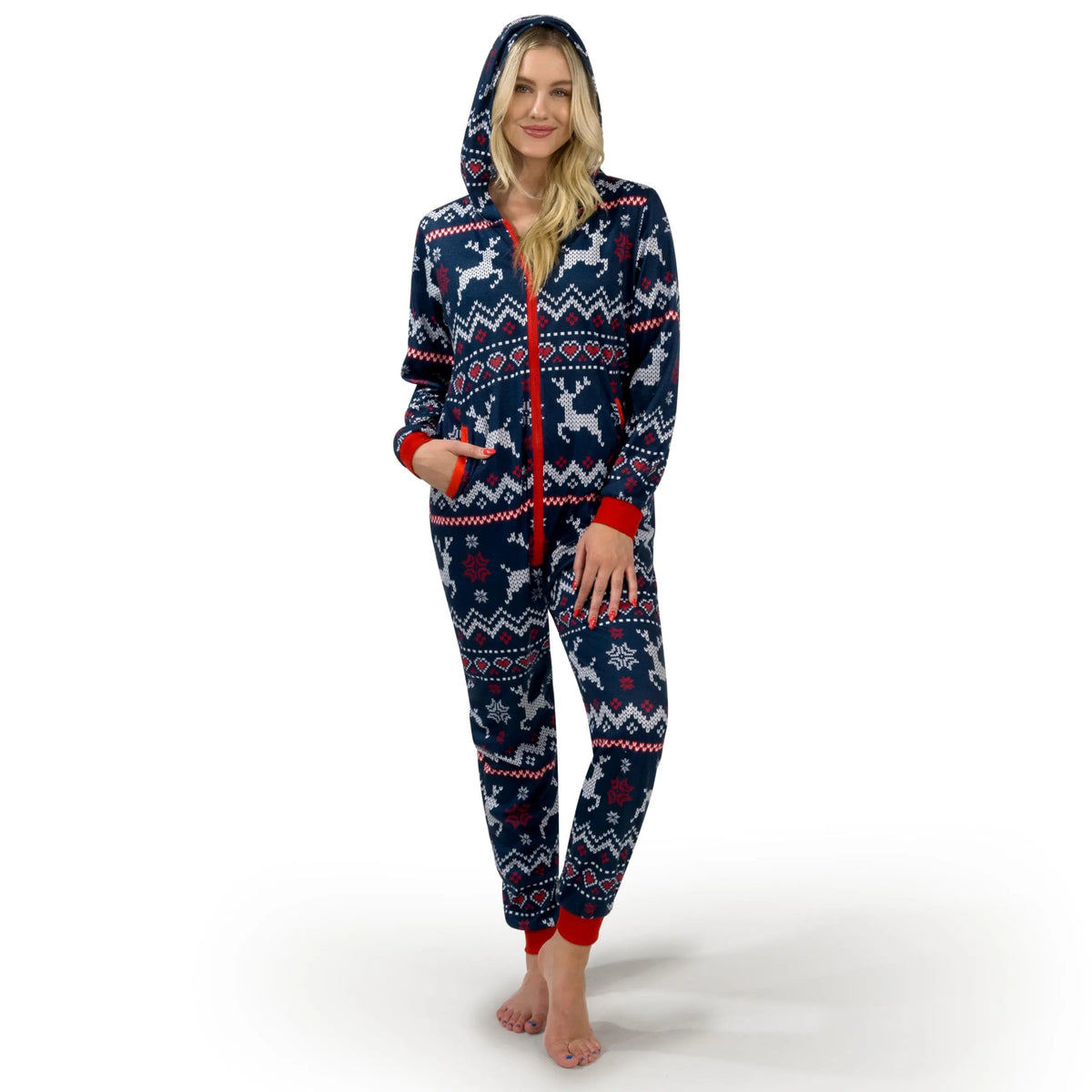 Adult Christmas Loose Hooded Pajamas