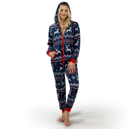 Adult Christmas Loose Hooded Pajamas