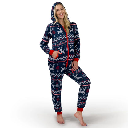 Adult Christmas Loose Hooded Pajamas