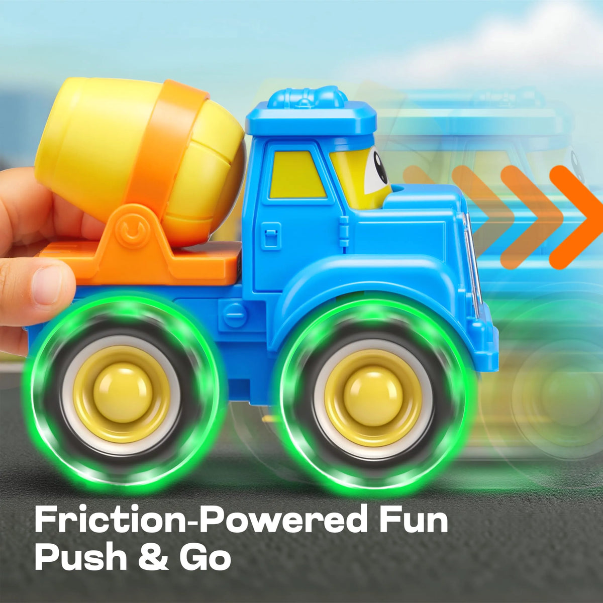 GlowRover 3-Pack Light-Up Construction Monster Truck Toys