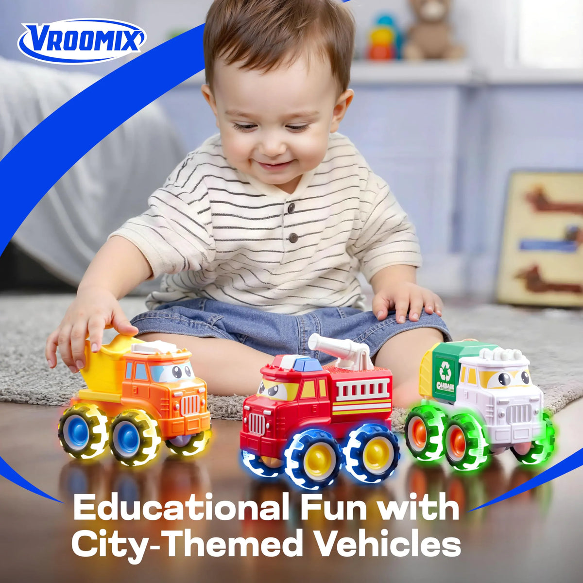 GlowRover Light-Up Monster Truck Toy Set for Toddlers