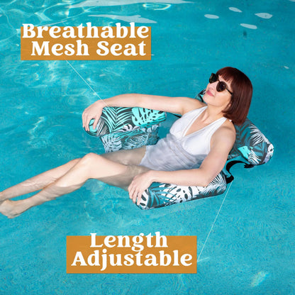 Green Leaves Inflatable Pool Floats Lounge Chair for Adults