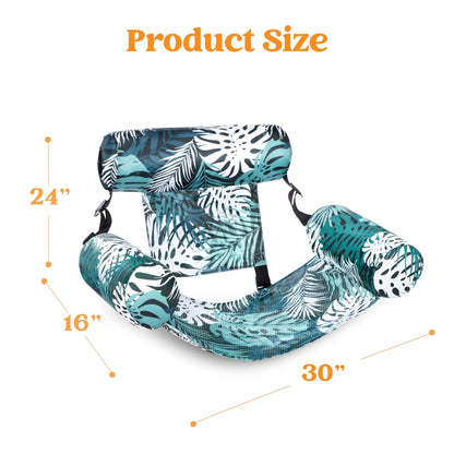 Green Leaves Inflatable Pool Floats Lounge Chair for Adults