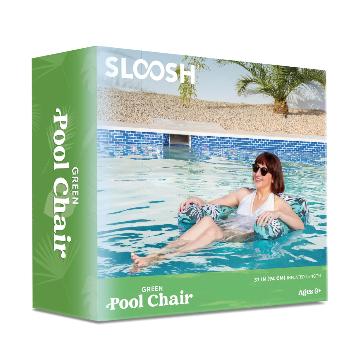Green Leaves Inflatable Pool Floats Lounge Chair for Adults