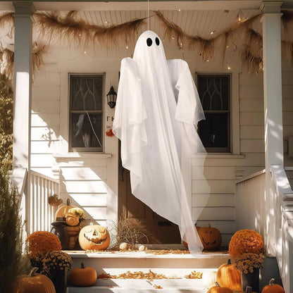 Spooky White LED Ghost Hanging Decoration (47in) for Halloween