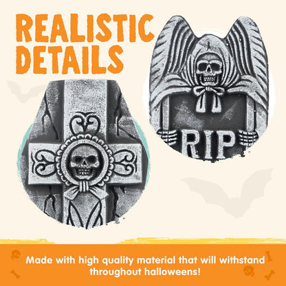 17-Inch Halloween Foam RIP Graveyard Tombstones (5-Pack)
