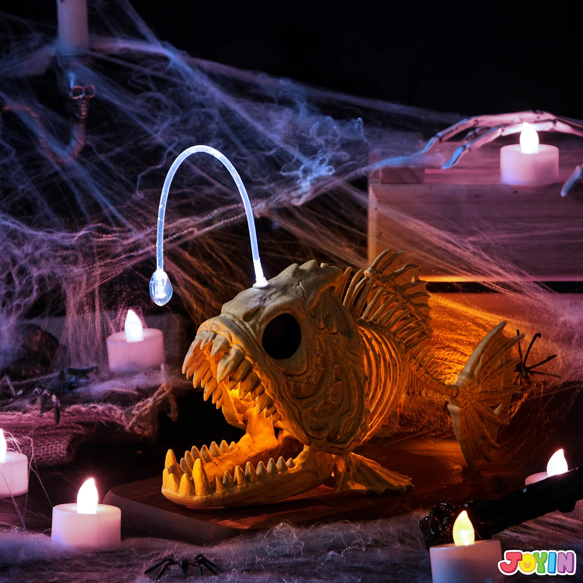 LED-Eye Skeleton Fish Halloween Decoration