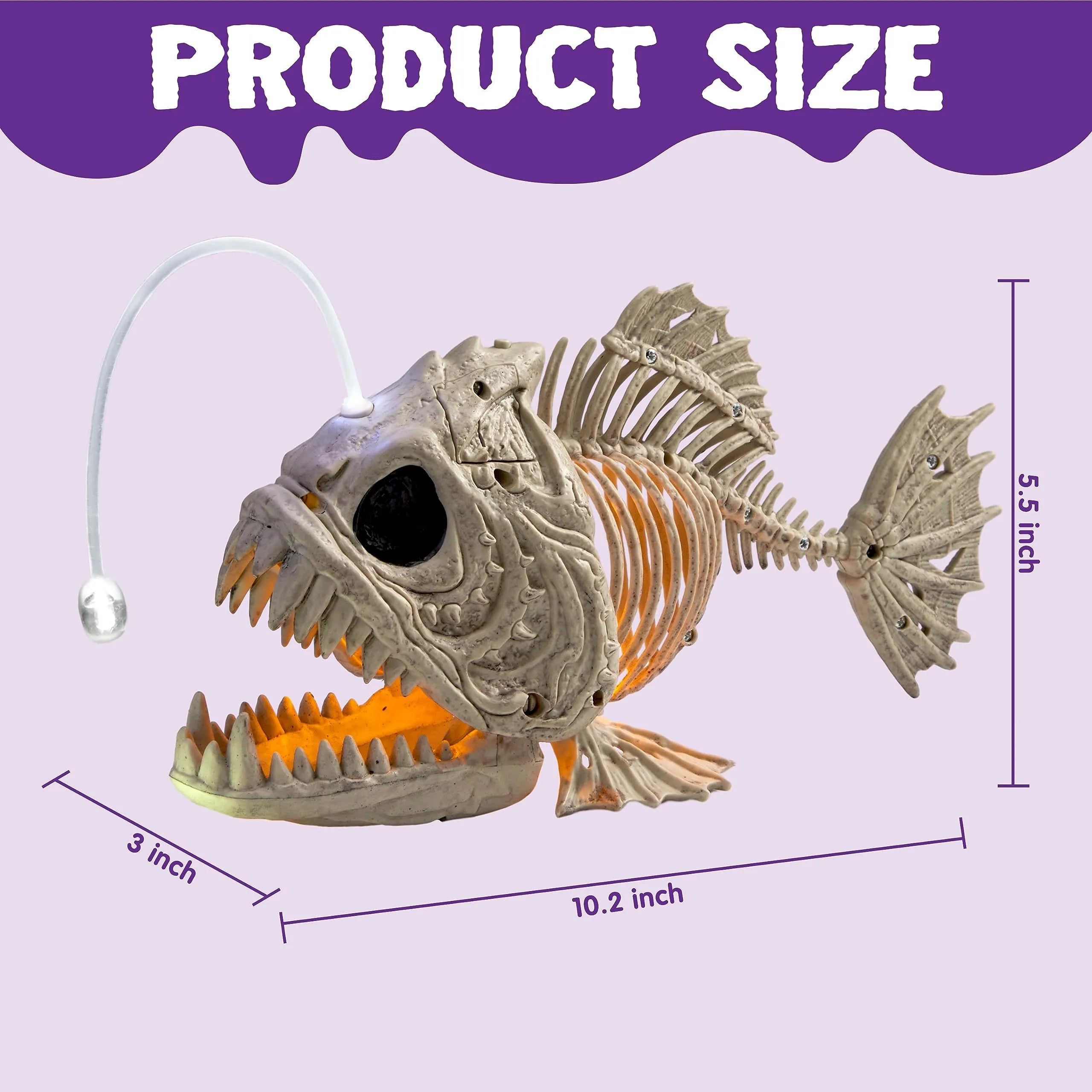 LED-Eye Skeleton Fish Halloween Decoration