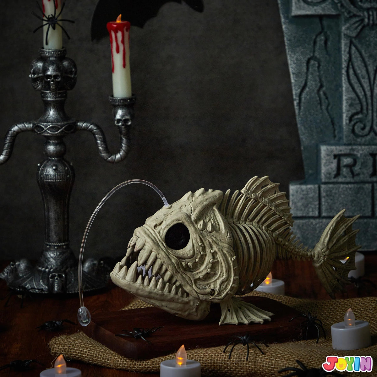 LED-Eye Skeleton Fish Halloween Decoration