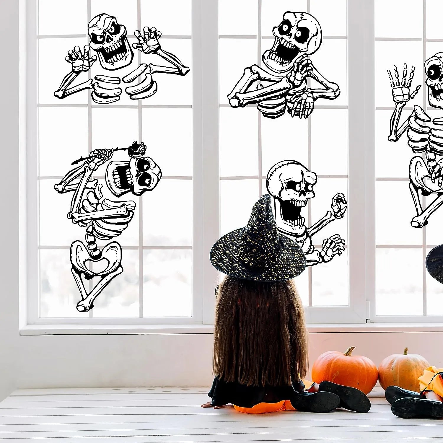 JOYIN Halloween Skeleton Window Clings for Glass Walls