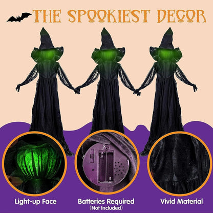3-Pack 4.2 ft Halloween Witch Yard Decorations