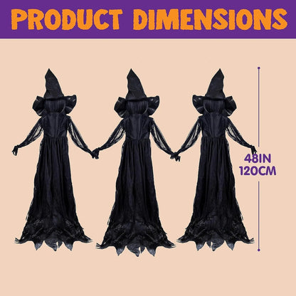 3-Pack 4.2 ft Halloween Witch Yard Decorations