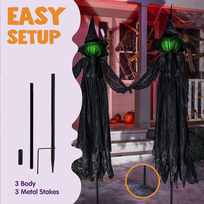 3-Pack 4.2 ft Halloween Witch Yard Decorations
