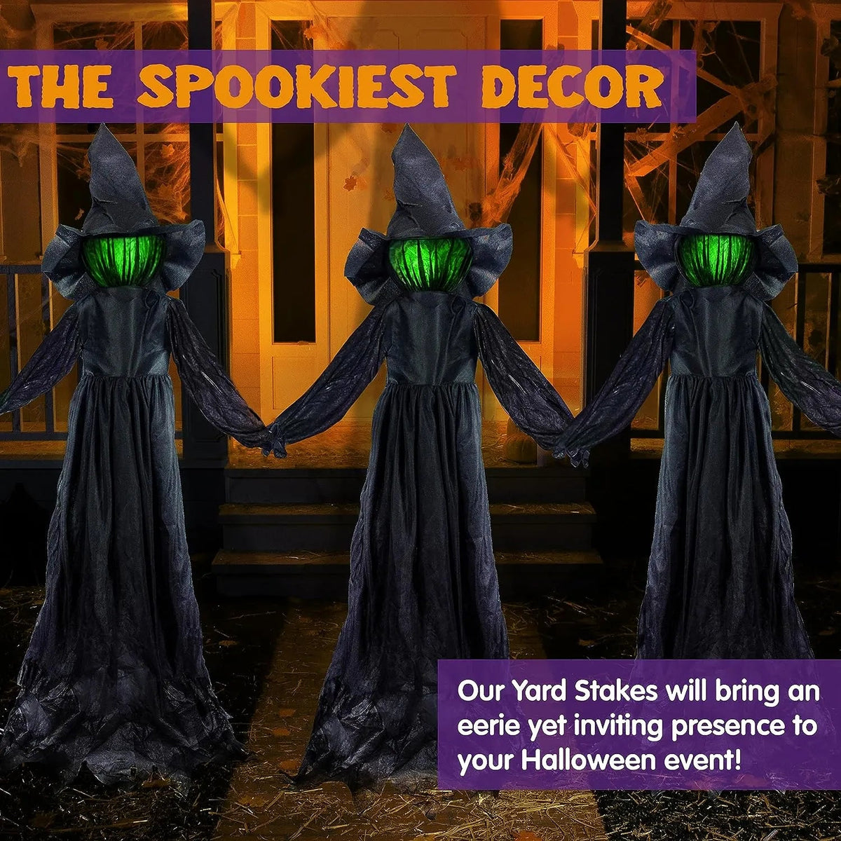 3-Pack 4.2 ft Halloween Witch Yard Decorations