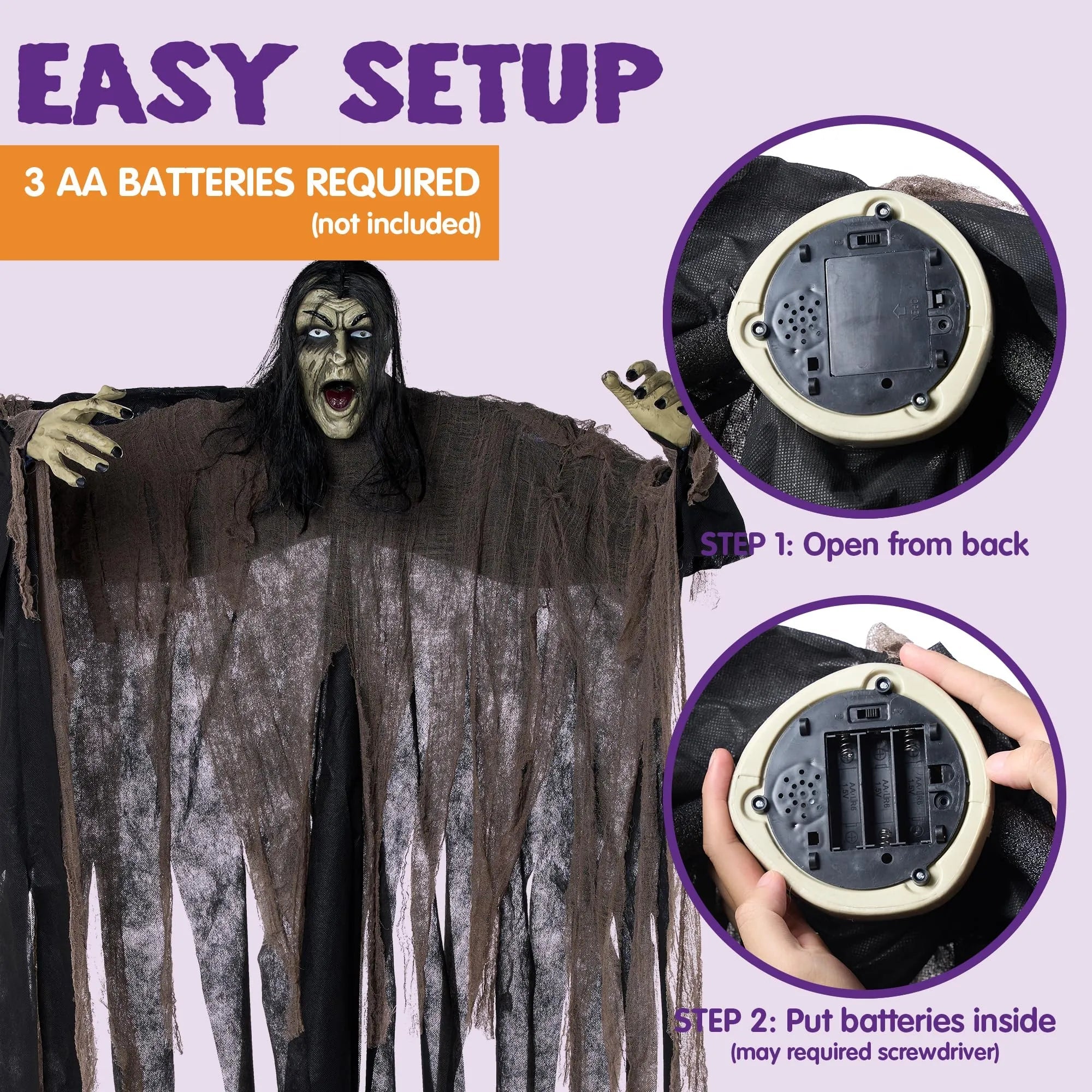 Green Crawling Creepy Halloween Hanging Zombie Groundbreaker