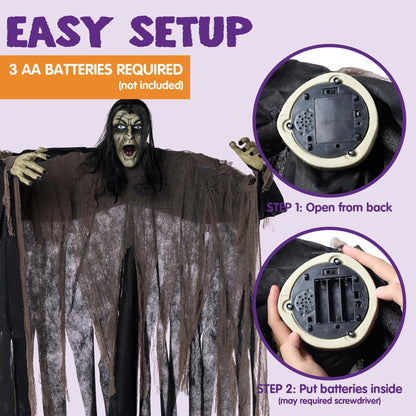 Green Crawling Creepy Halloween Hanging Zombie Groundbreaker