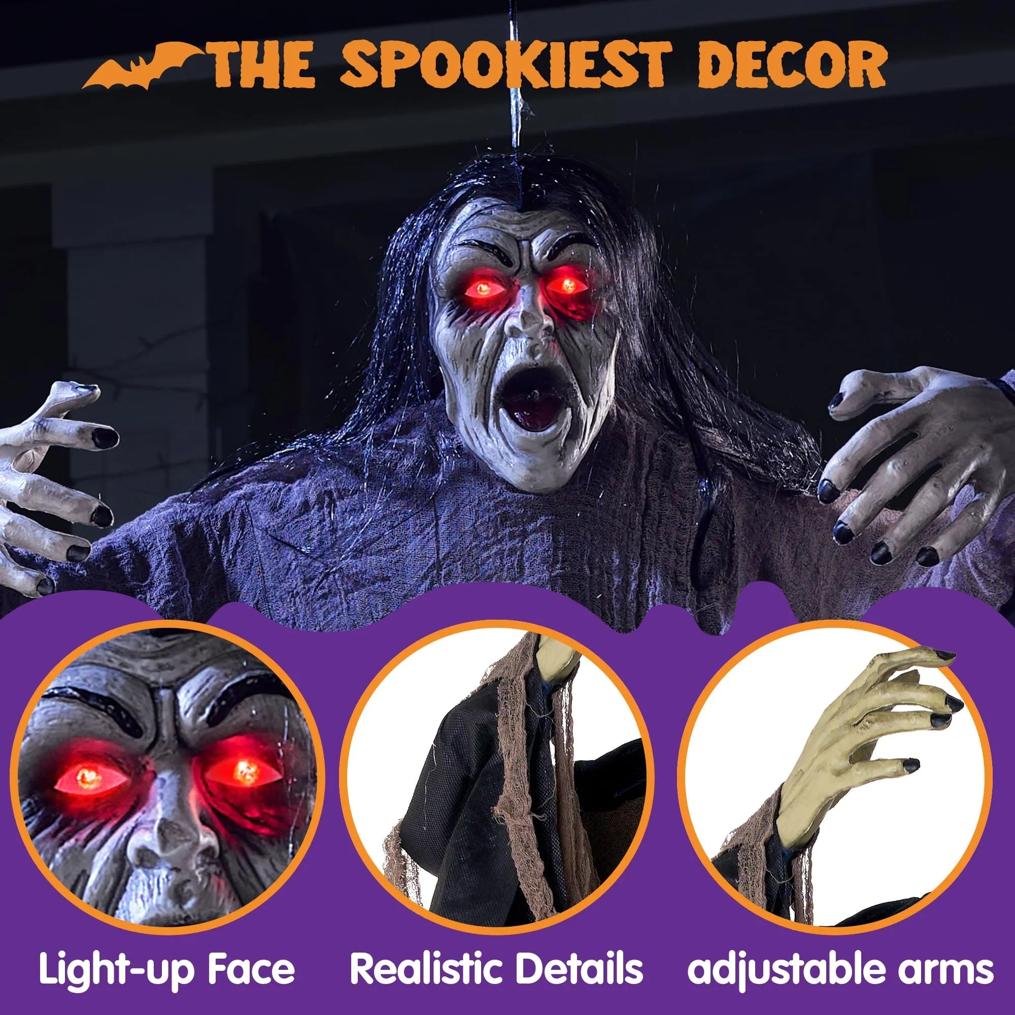 Green Crawling Creepy Halloween Hanging Zombie Groundbreaker