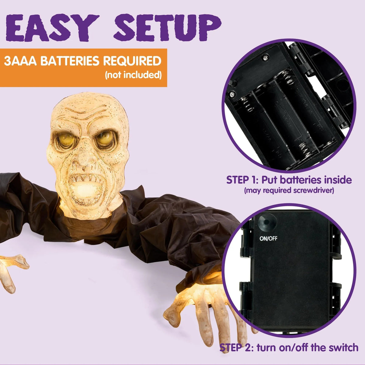 Halloween Light-Up Zombie Groundbreaker Decoration