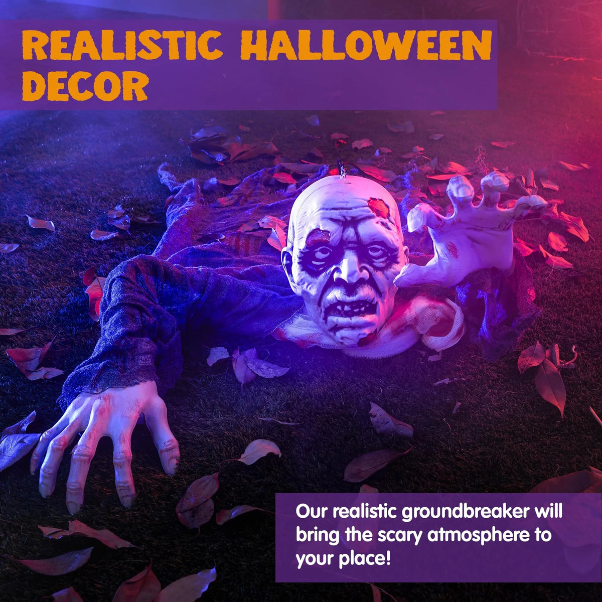 Halloween Zombie Groundbreaker with Posable Arms