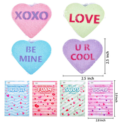 Valentine's Day Heart Shape Soap - 12 Pack Heart Soap Bath Bombs with Cards