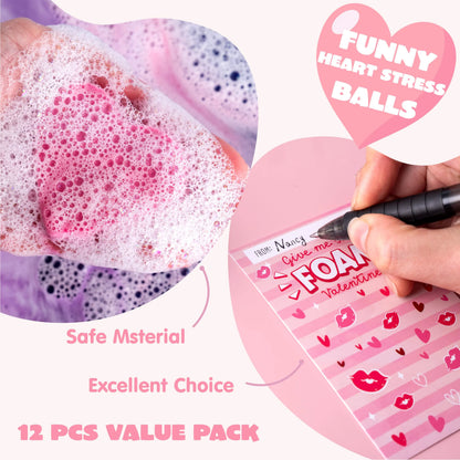 Valentine's Day Heart Shape Soap - 12 Pack Heart Soap Bath Bombs with Cards