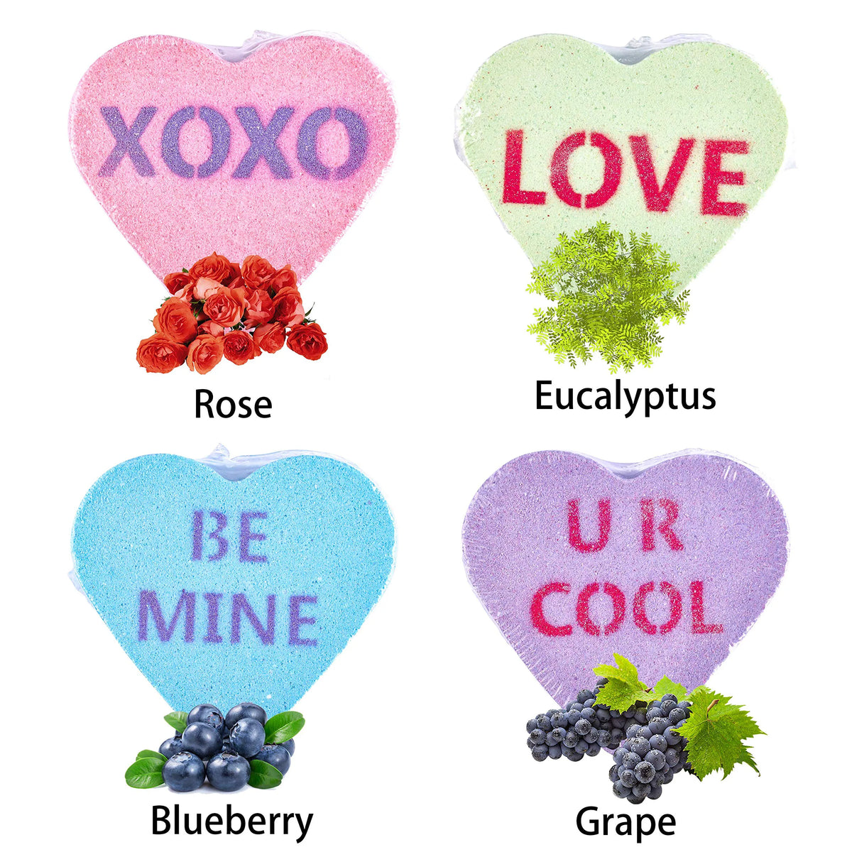 Valentine's Day Heart Shape Soap - 12 Pack Heart Soap Bath Bombs with Cards