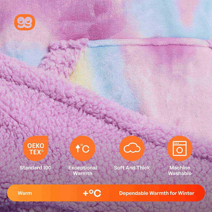Adult Sherpa Wearable Blanket - Cotton Candy Tie Dye