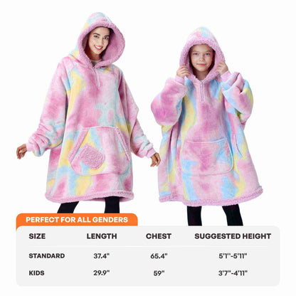 Adult Sherpa Wearable Blanket - Cotton Candy Tie Dye