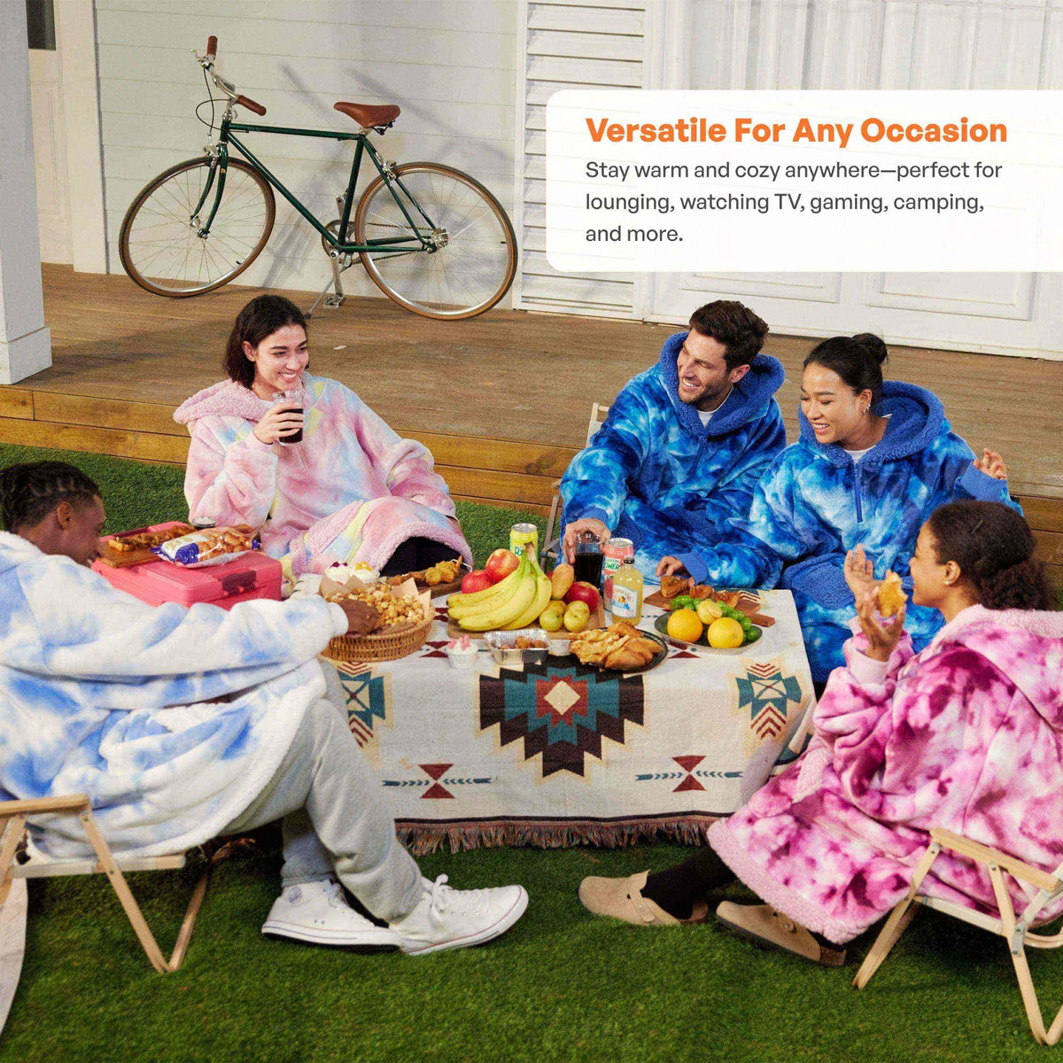 Adult Sherpa Wearable Blanket - Cotton Candy Tie Dye
