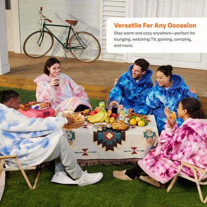 Adult Sherpa Wearable Blanket - Cotton Candy Tie Dye
