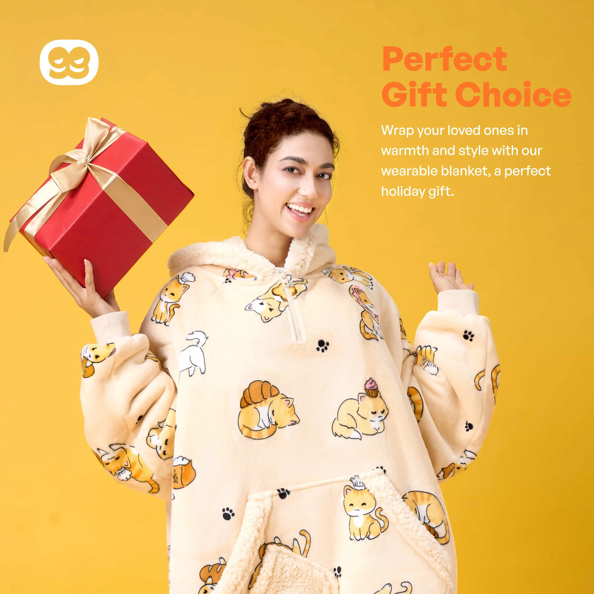 Adult Sherpa Cat Wearable Blanket