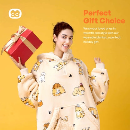 Adult Sherpa Cat Wearable Blanket