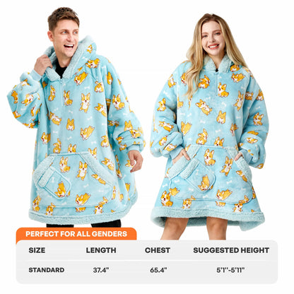 Adult Sherpa Wearable Blanket - Corgi