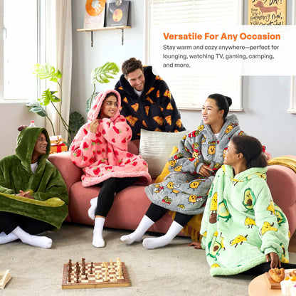 Adult Sherpa Wearable Blanket - Chicken Nuggets and Fries