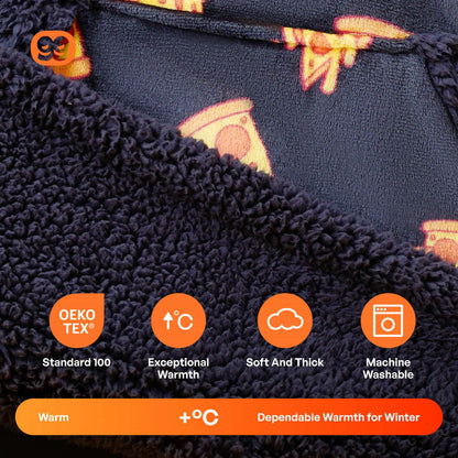 Adult Sherpa Wearable Blanket - Pizza