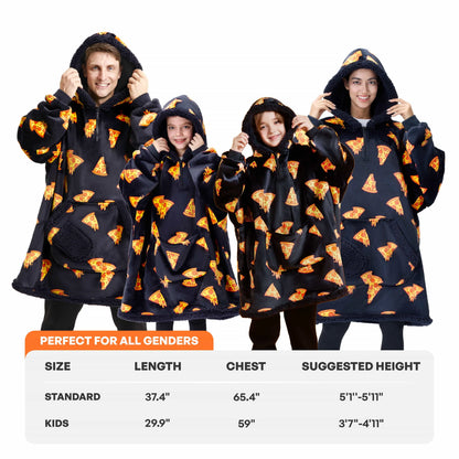 Adult Sherpa Wearable Blanket - Pizza