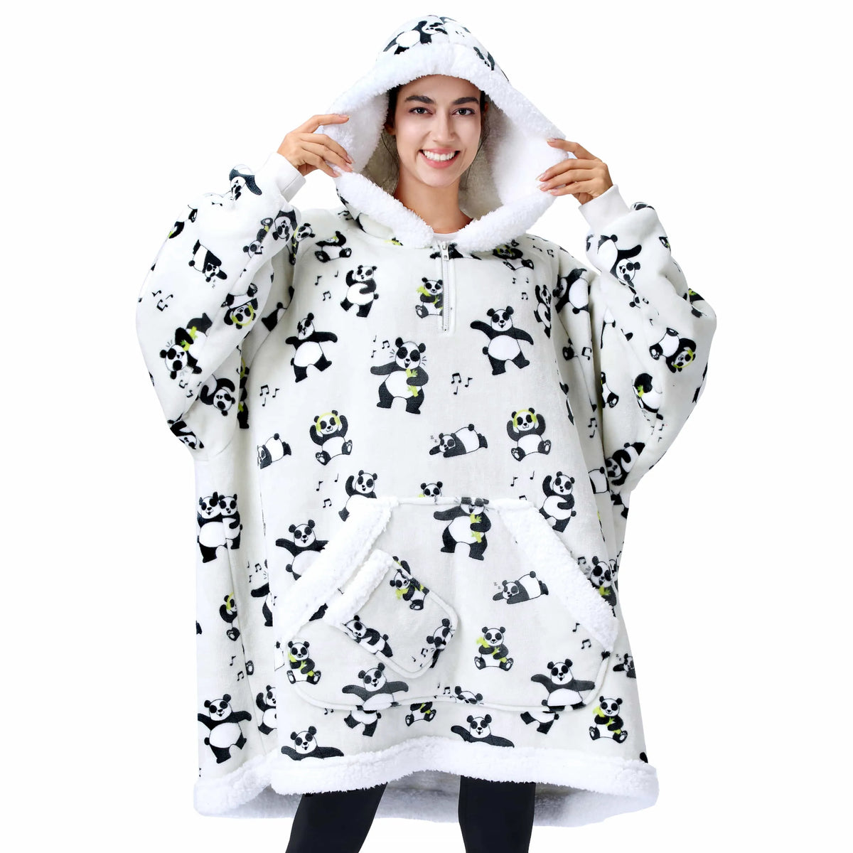 Adult Sherpa Wearable Blanket - Panda